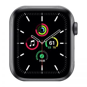 Watch SE Cellular (44mm), Space Gray, Blue/Gray Trail Loop