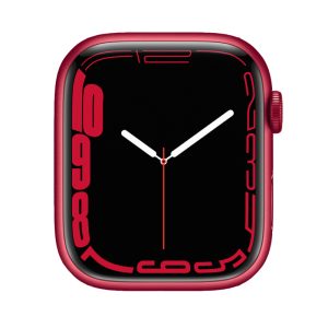 Watch Series 7 Aluminum (45mm), Red, Black Sport Band