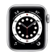Watch Series 6 Aluminum (44mm), Silver, Black Sport Band